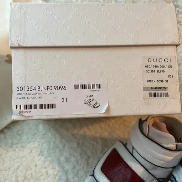 Gucci Kids White Leather Coda Pop High-top Sneaker - Picture 8 of 9